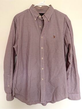 Ralph Lauren Classic Fit Red White Blue Check Button-Down Shirt
